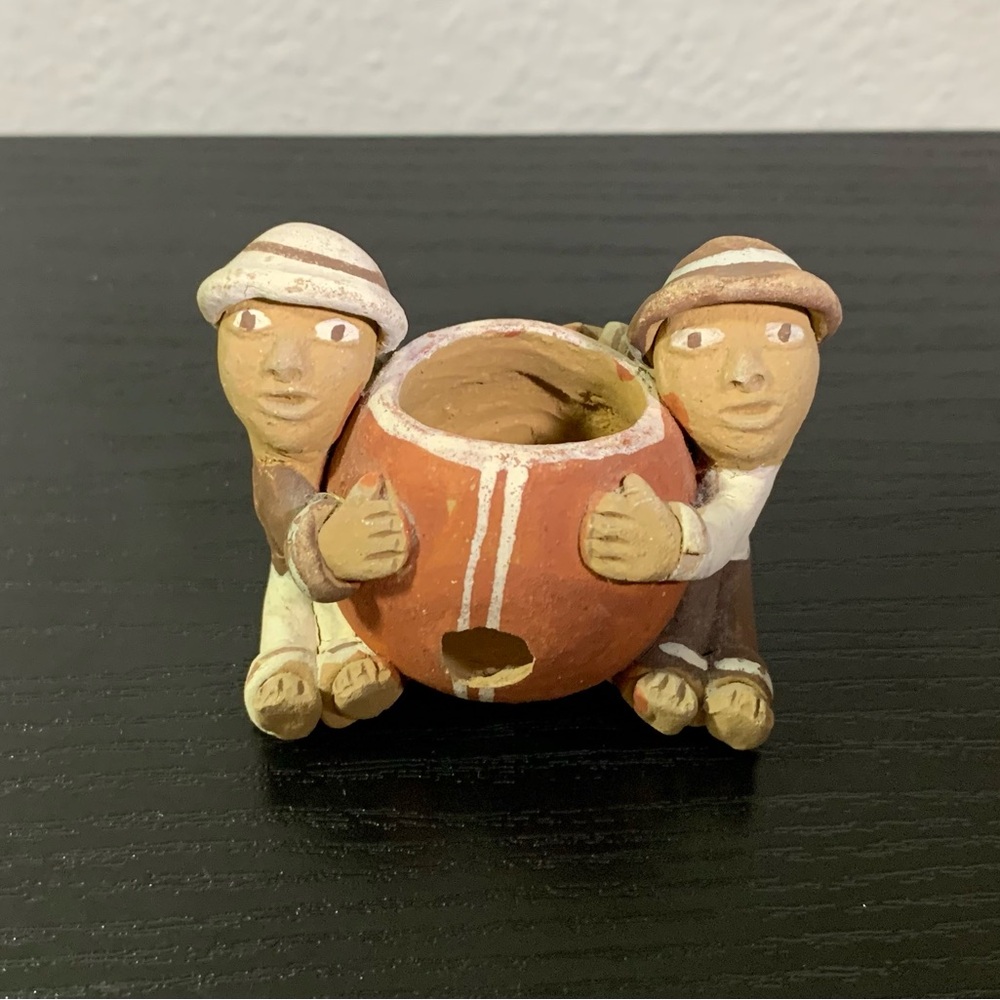 Vintage Peruvian Terra Cotta Clay
Pottery Of Two People